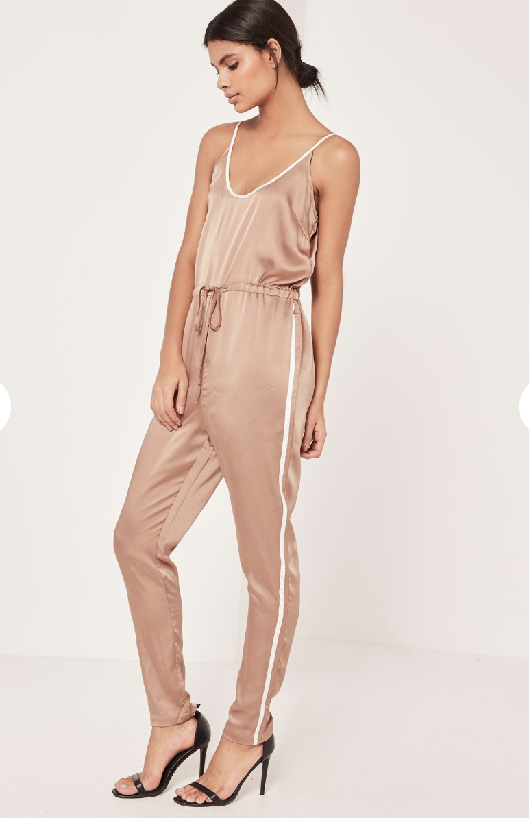 gold satin jumpsuit